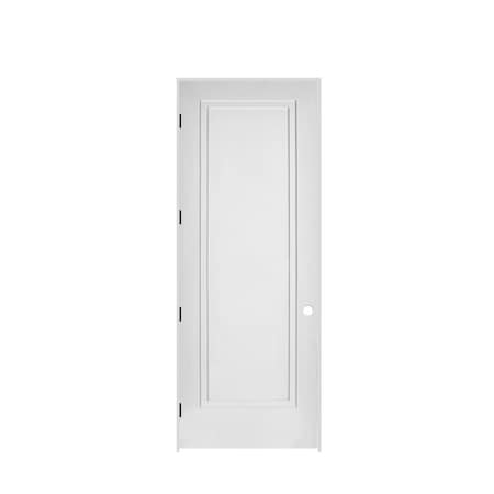 Trimlite 26"x96"x13/8" Primed 1Panel 2Step Interior Shaker 71/4" RH Prehung Door Matte Black Hinges 2280pri8491RH10B714